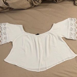 White off the shoulder crop top